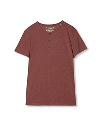 dunkellila T-shirt mit einer Knopfleiste von Esprit