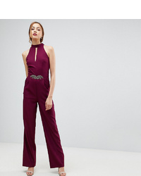 dunkellila verzierter Jumpsuit