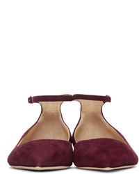 dunkellila Wildleder Ballerinas von Jimmy Choo