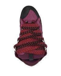 dunkellila Wildleder niedrige Sneakers von Lanvin