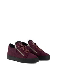 dunkellila Wildleder niedrige Sneakers von Giuseppe Zanotti