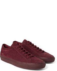 dunkellila Wildleder niedrige Sneakers von Common Projects