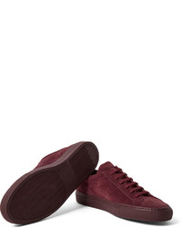 dunkellila Wildleder niedrige Sneakers von Common Projects