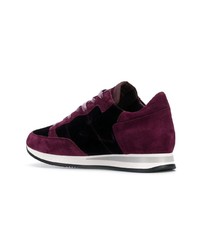 dunkellila Wildleder niedrige Sneakers von Philippe Model