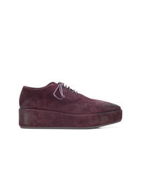 dunkellila Wildleder Oxford Schuhe