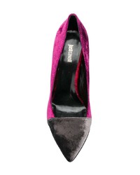 dunkellila Wildleder Pumps von Just Cavalli