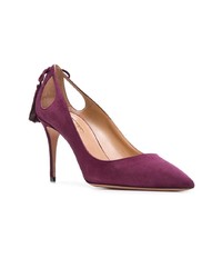 dunkellila Wildleder Pumps von Aquazzura