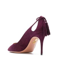 dunkellila Wildleder Pumps von Aquazzura