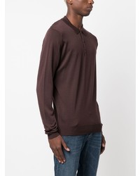 dunkellila Wollpolo pullover von John Smedley