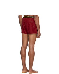 dunkelrote Badeshorts von Versace Underwear