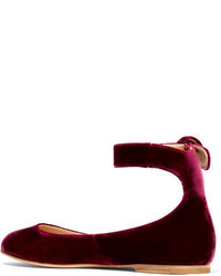 dunkelrote Ballerinas von Gianvito Rossi