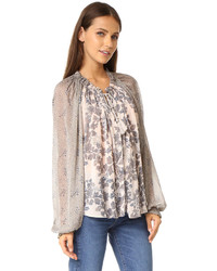 dunkelrote bedruckte Bluse von Free People