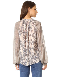 dunkelrote bedruckte Bluse von Free People