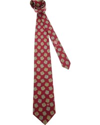 dunkelrote bedruckte Krawatte von Gucci
