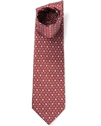 dunkelrote bedruckte Krawatte von Lanvin