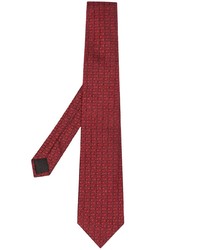 dunkelrote bedruckte Krawatte von Moschino