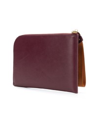 dunkelrote bedruckte Leder Clutch von See by Chloe