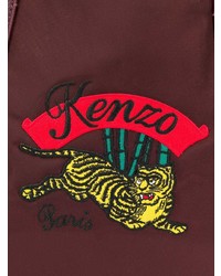 dunkelrote bedruckte Shopper Tasche aus Leder von Kenzo