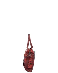 dunkelrote bedruckte Shopper Tasche aus Segeltuch von George Gina & Lucy