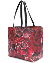 dunkelrote bedruckte Shopper Tasche von Just Cavalli