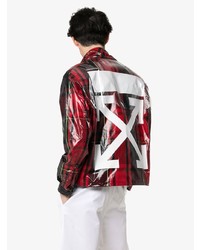 dunkelrote bedruckte Windjacke von Off-White