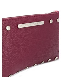 dunkelrote beschlagene Leder Clutch von Marc Ellis