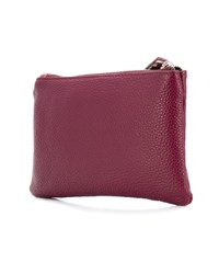 dunkelrote beschlagene Leder Clutch von Marc Ellis