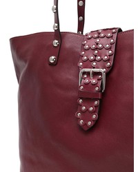 dunkelrote beschlagene Shopper Tasche aus Leder von RED Valentino