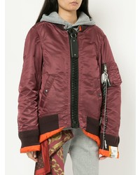 dunkelrote Bomberjacke von Maison Mihara Yasuhiro