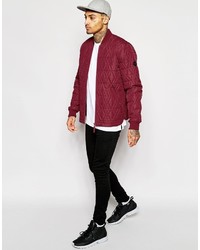 dunkelrote Bomberjacke von Asos