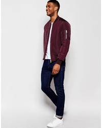 dunkelrote Bomberjacke von Asos