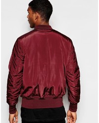 dunkelrote Bomberjacke von Asos