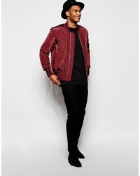 dunkelrote Bomberjacke von Asos