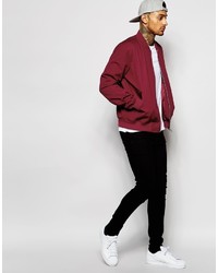 dunkelrote Bomberjacke von Asos