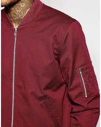 dunkelrote Bomberjacke von Asos