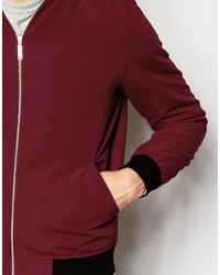 dunkelrote Bomberjacke von Asos