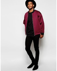 dunkelrote Bomberjacke von Asos