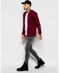 dunkelrote Bomberjacke von Asos