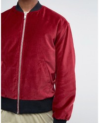 dunkelrote Bomberjacke von Asos