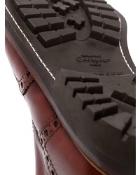 dunkelrote Brogue Stiefel aus Leder von Grenson