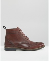 dunkelrote Brogue Stiefel von Red Tape