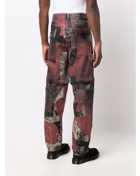 dunkelrote Camouflage Jeans von Diesel