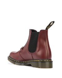 dunkelrote Chelsea Boots aus Leder von Dr. Martens