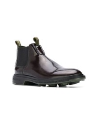 dunkelrote Chelsea Boots aus Leder von Pezzol 1951