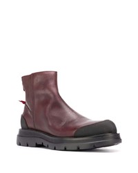 dunkelrote Chelsea Boots aus Leder von Moma