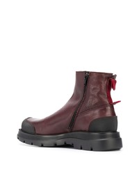 dunkelrote Chelsea Boots aus Leder von Moma