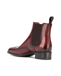 dunkelrote Chelsea Boots aus Leder von Santoni