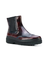 dunkelrote Chelsea Boots aus Leder von Tod's