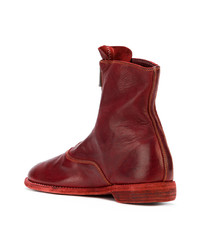 dunkelrote Chelsea Boots aus Leder von Guidi