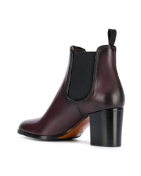 dunkelrote Chelsea Boots aus Leder von Santoni